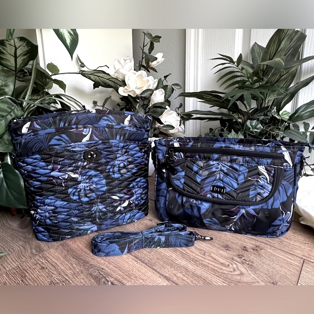 Lug 2 Pc. Bundle Blue Leaf Mambo Crossbody & Blue Leaf Adagio Crossbody Bags